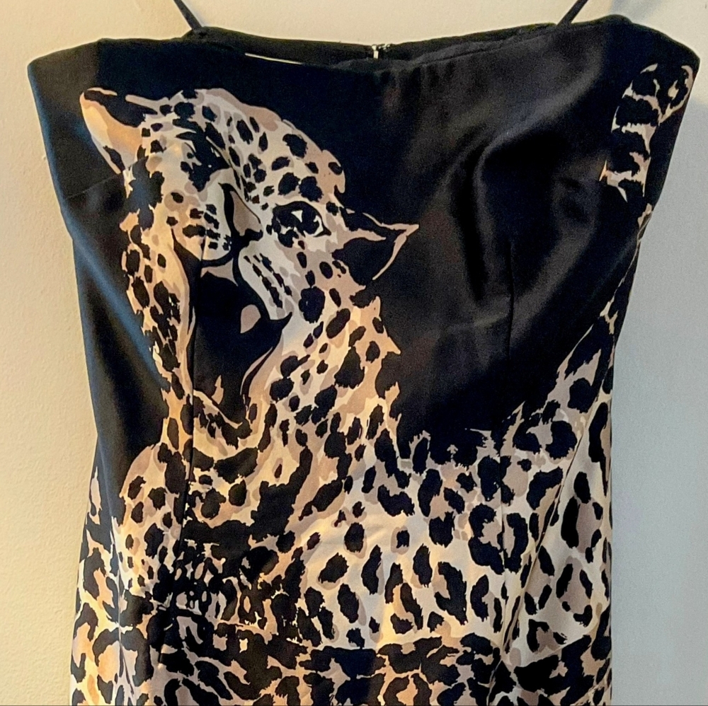 Kay Unger One Of A Kind Stunning Strapless 100% Silk Leopard Dress*Sale - Picture 8 of 11
